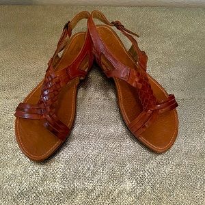 Maya NWOT Mexican Flat Sandals, Brown Leather Size 10